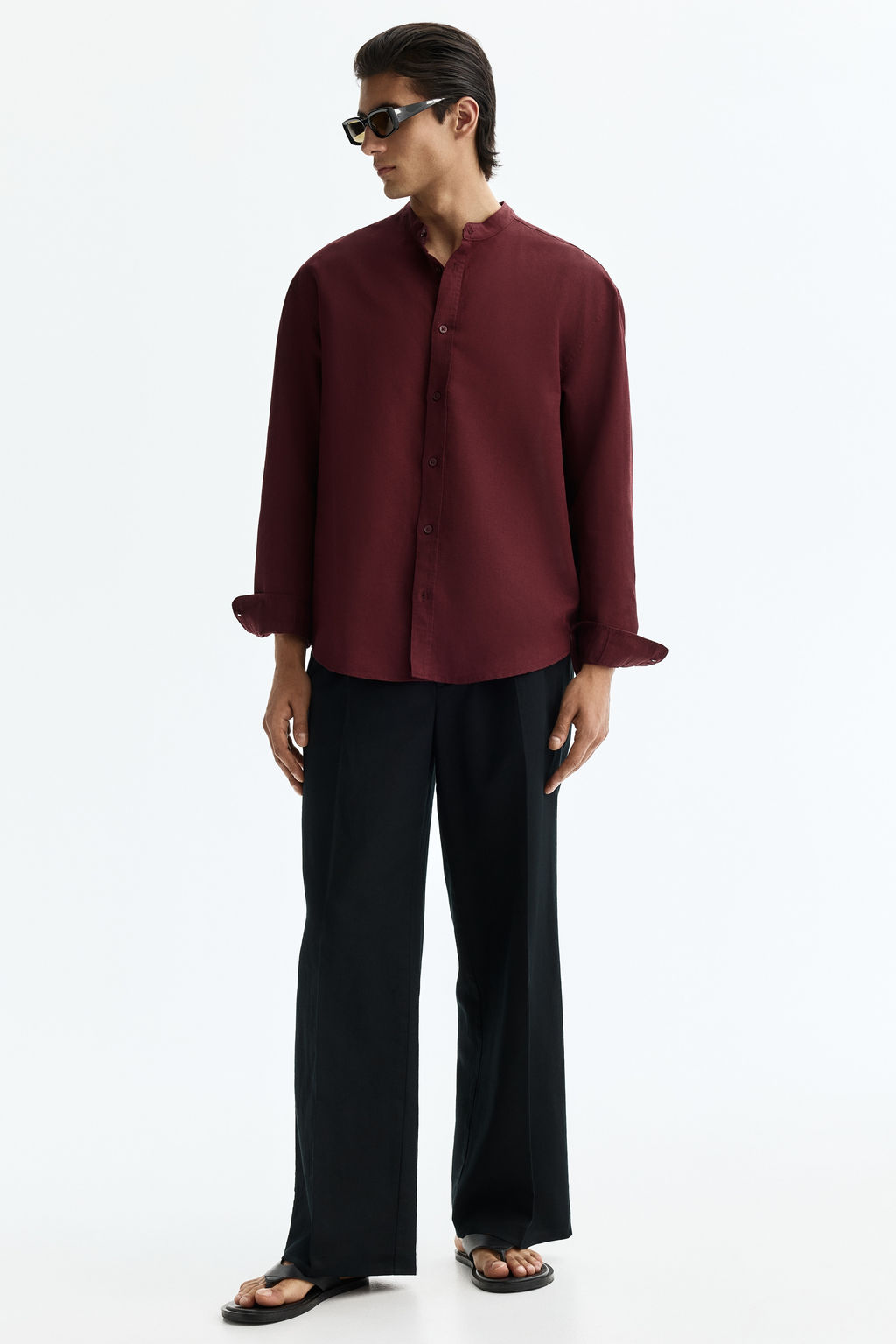 Camisa en mezcla de lino Relaxed Fit - H&m фото 5