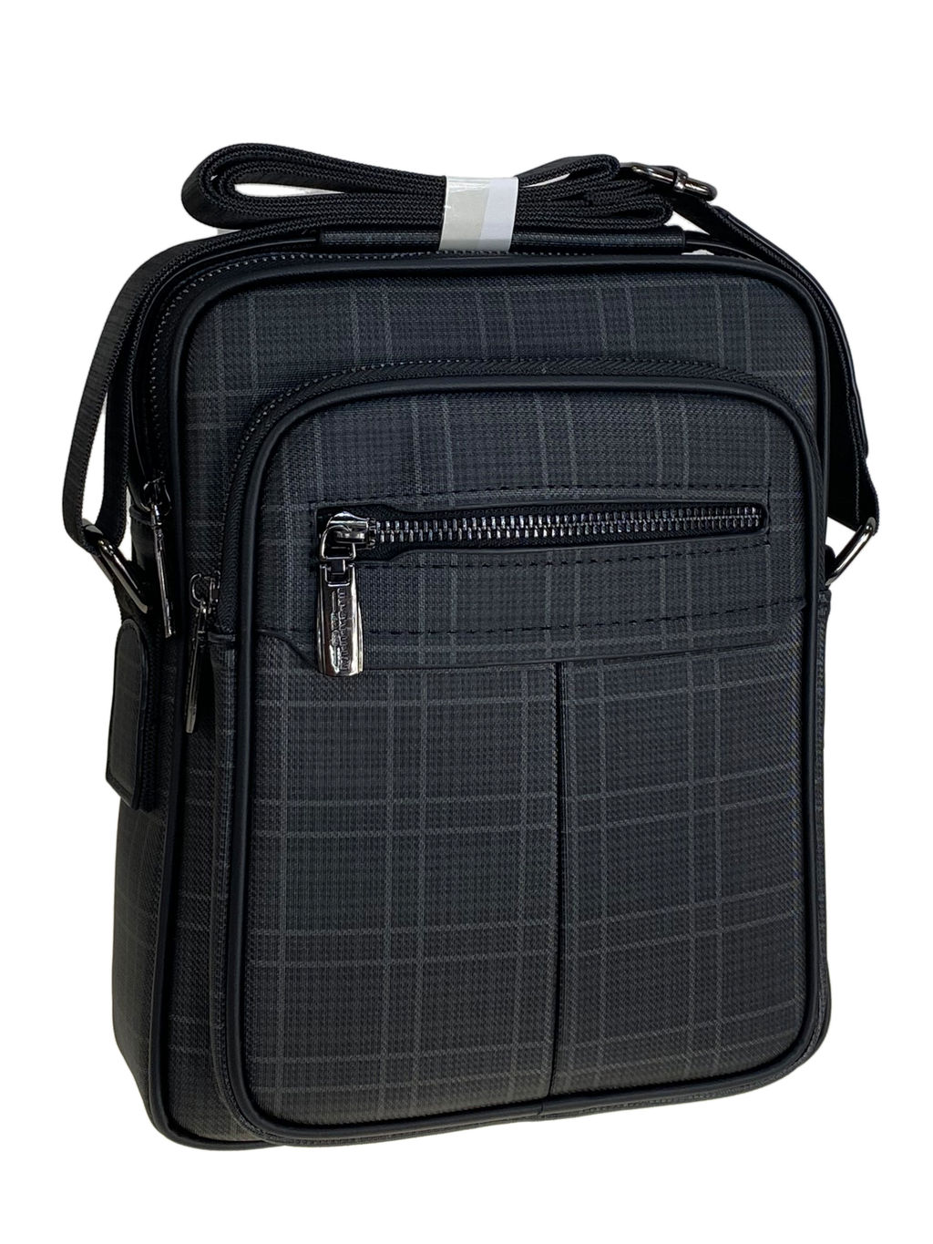 Сумка мужская из натуральной кожи, цвет графито-черный