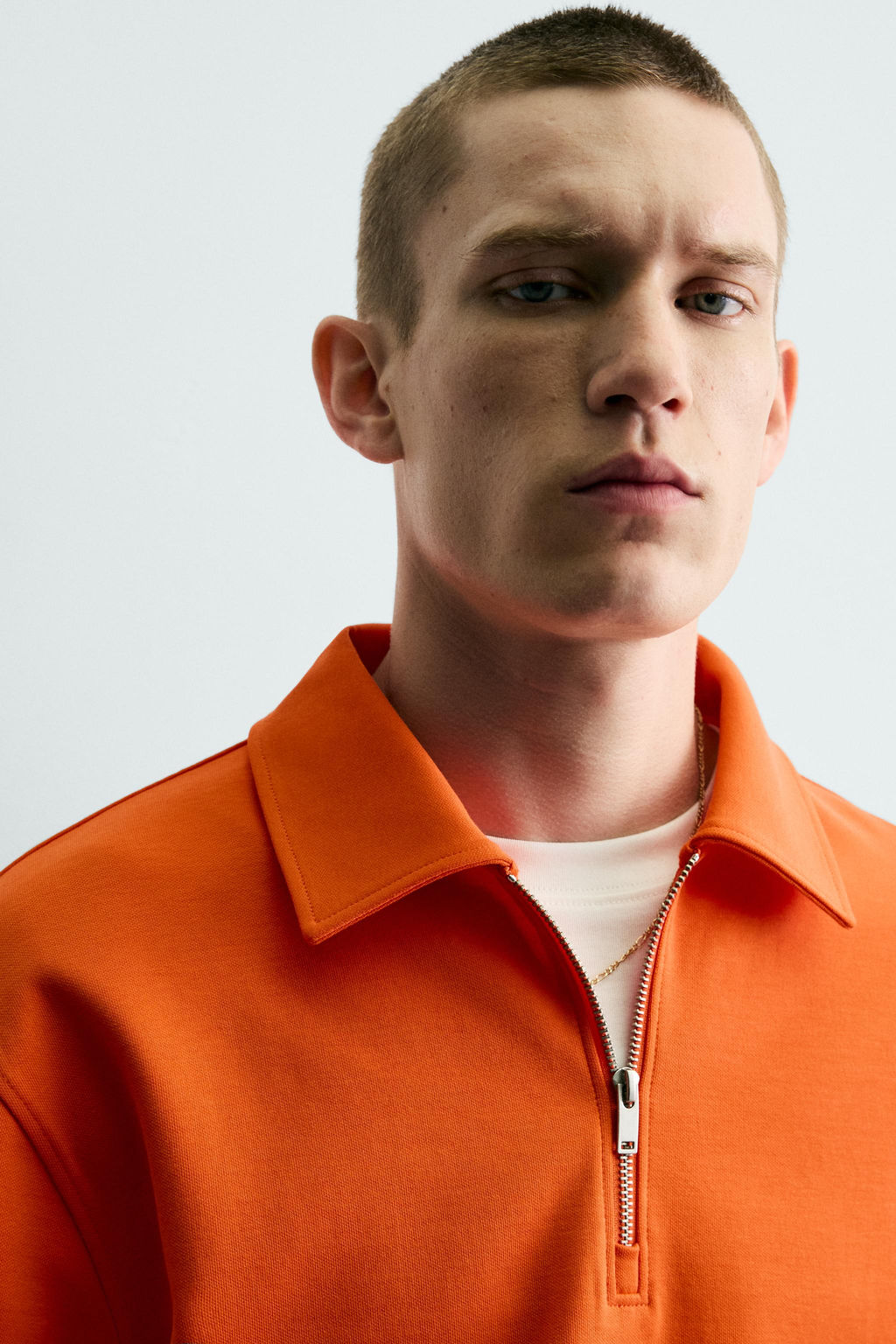 SUDADERA POLO INTERLOCK CREMALLERA / Naranja - Zara фото 5