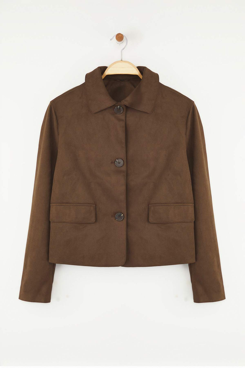 Kahverengi Regular Kal?p Suet Ince Ceket Mont TWOAW26MO00115 - Trendyolmilla фото 5