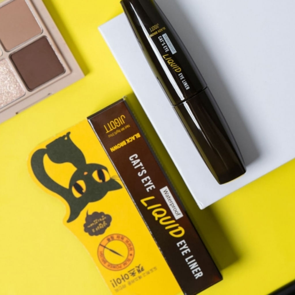 Jigott Водостойкая жидкая подводка для глаз / Cats Eye Waterproof Liquid Eyeliner Black Brown, черно-коричневый