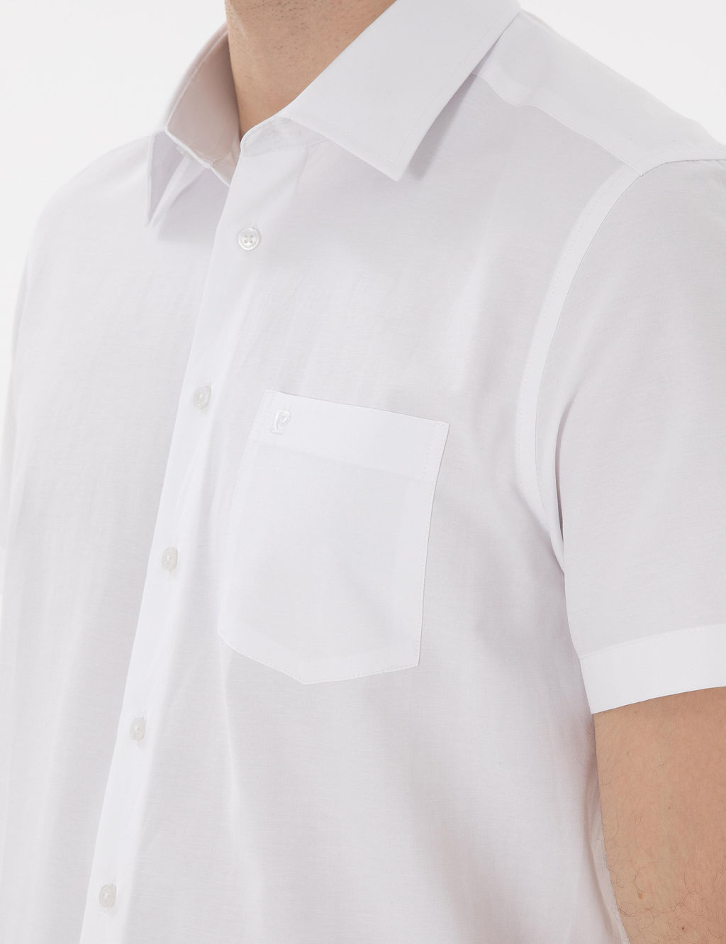 Beyaz Basic Regular Fit K_sa Kollu Cepli G_mlek - Pierre cardin фото 7
