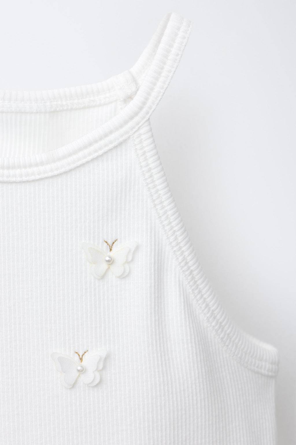 RIBBED BUTTERFLY AND FLOWER T-SHIRT - Zara фото 3
