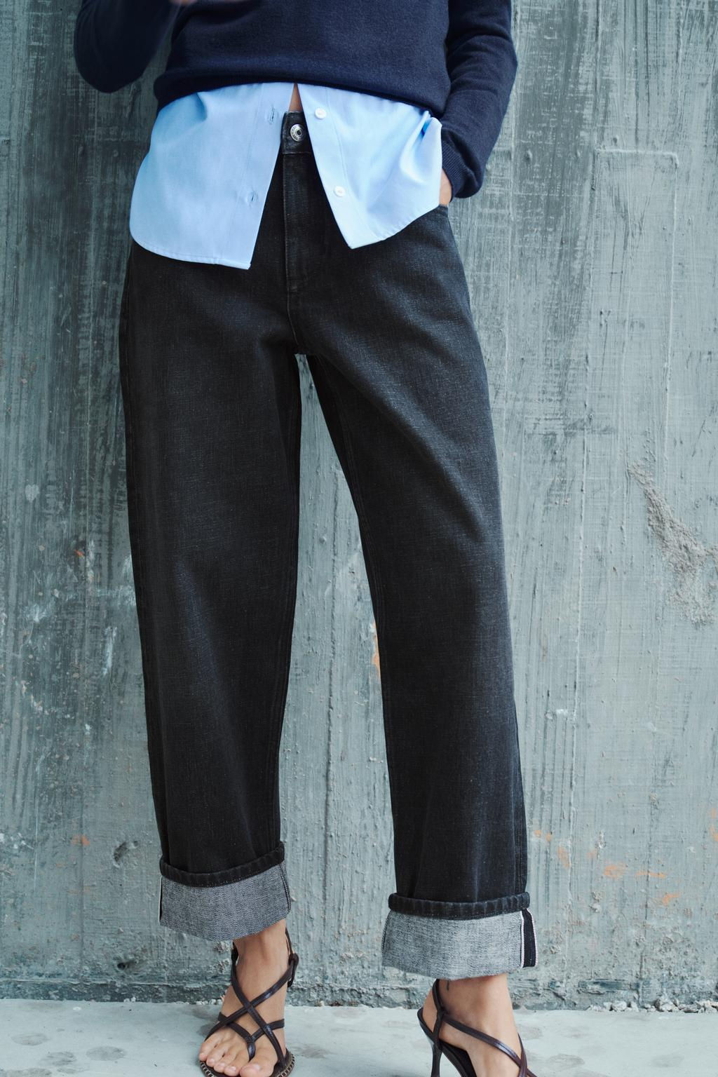 Z1975 SELVEDGE STRAIGHT-LEG MID-WAIST JEANS - Zara фото 2