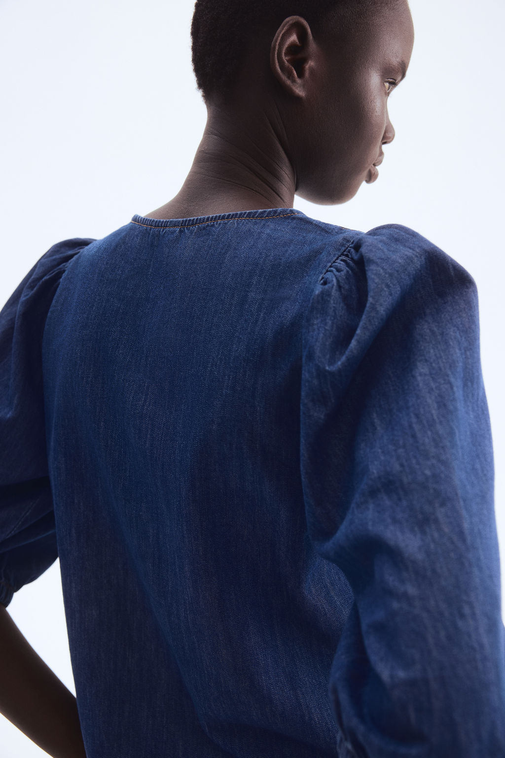 Blusa denim con mangas globo - H&m фото 5