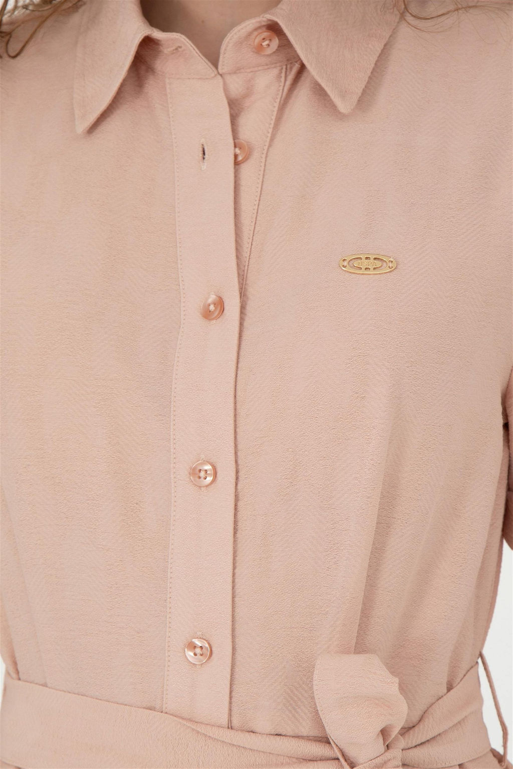 Женское тканое платье цвета лосося - U.s. polo assn фото 7