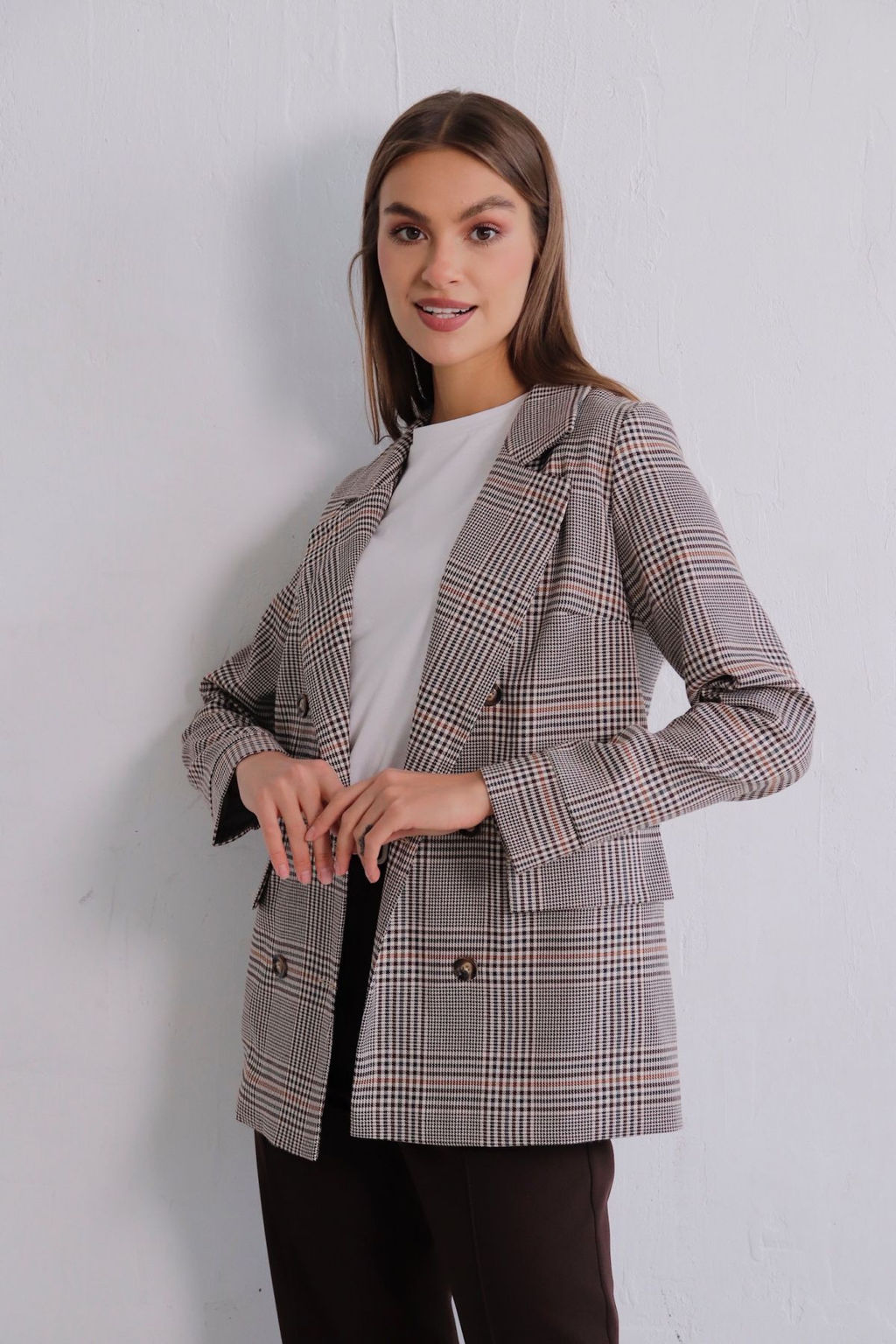 11827 Жакет двубортный в клетку - Martichelli фото 13
