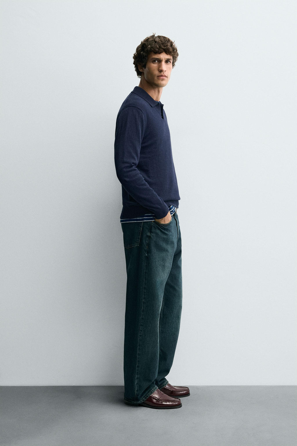 TEXTURED KNIT POLO SHIRT - Zara фото 4