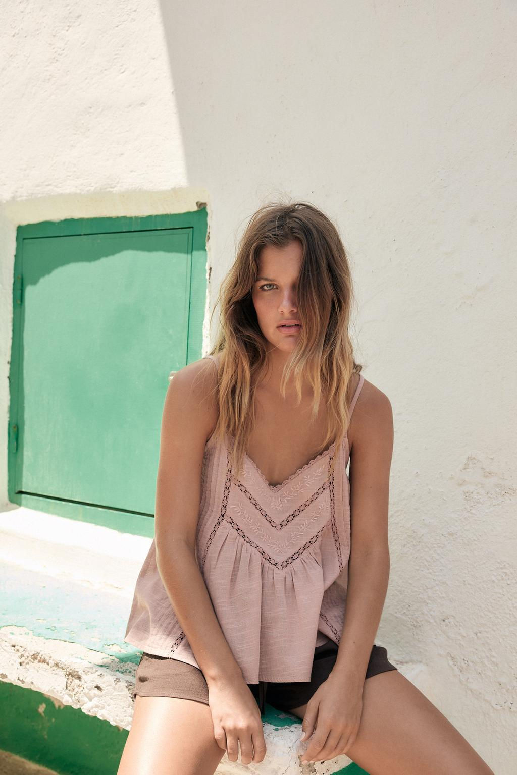 EMBROIDERED COTTON TOP - Zara фото 5