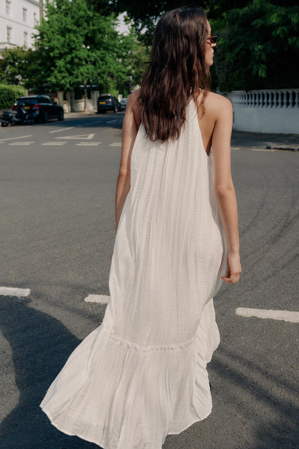 VESTIDO MIDI EFECTO ARRUGADO ABALORIOS / Crudo - Zara фото 7