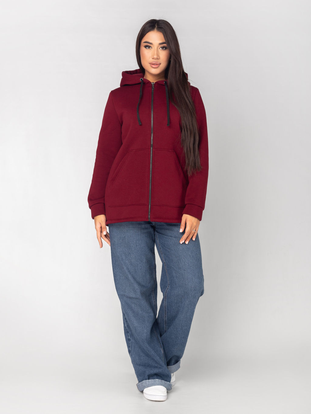 Толстовка женская футер начес 3-х нитка "РОКСАНА" БОРДО