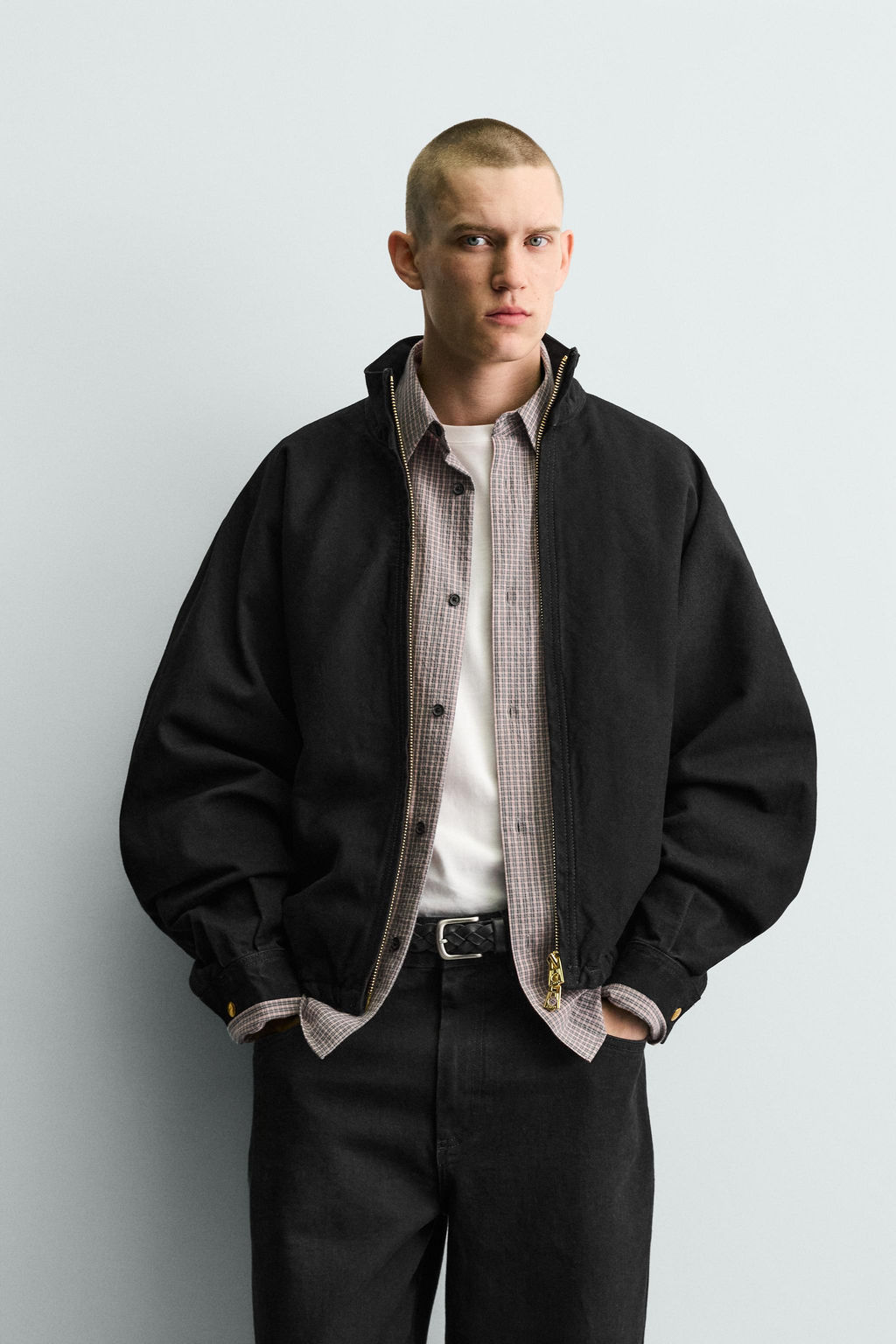 CAZADORA BOMBER BOXY FIT ALGOD?N / Negro - Zara фото 2