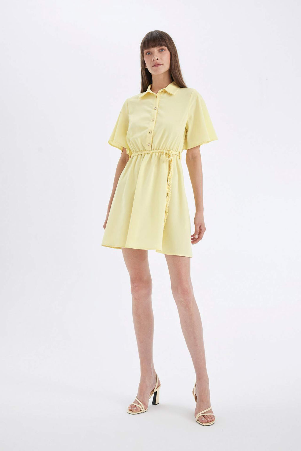 Gomlek Yaka K?sa Kollu Mini Elbise - Defacto фото 2