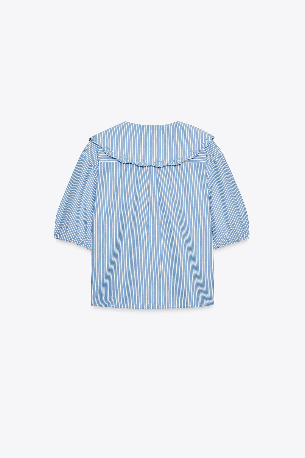 STRIPED EMBROIDERED PETER PAN COLLAR SHIRT - Zara фото 15