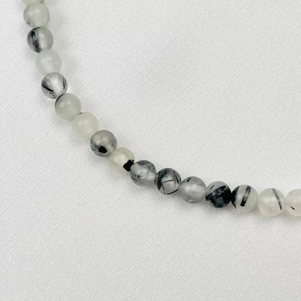 Бусы из Кварца с включением Турмалина 45 см +