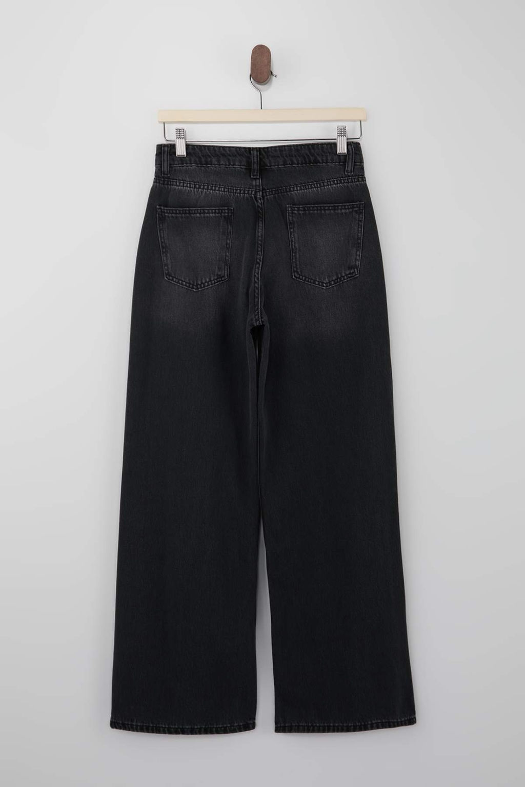 Siyah D_K_ML_ Normal Bel %100 Pamuk Uzun Boy Wide Leg Jeans TWOSS26JE00129 - Trendyolmilla фото 6
