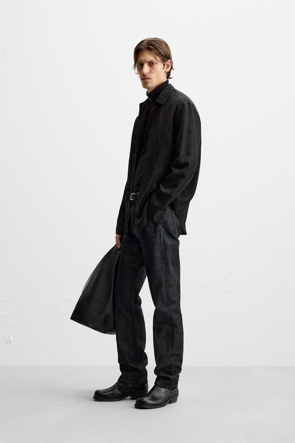 SATIN JACQUARD SHIRT - Zara фото 4