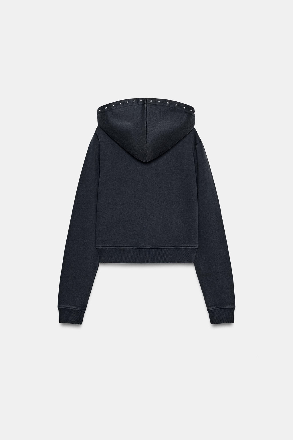 SUDADERA FELPA EFECTO LAVADO TACHAS / Carb?n - Zara фото 8