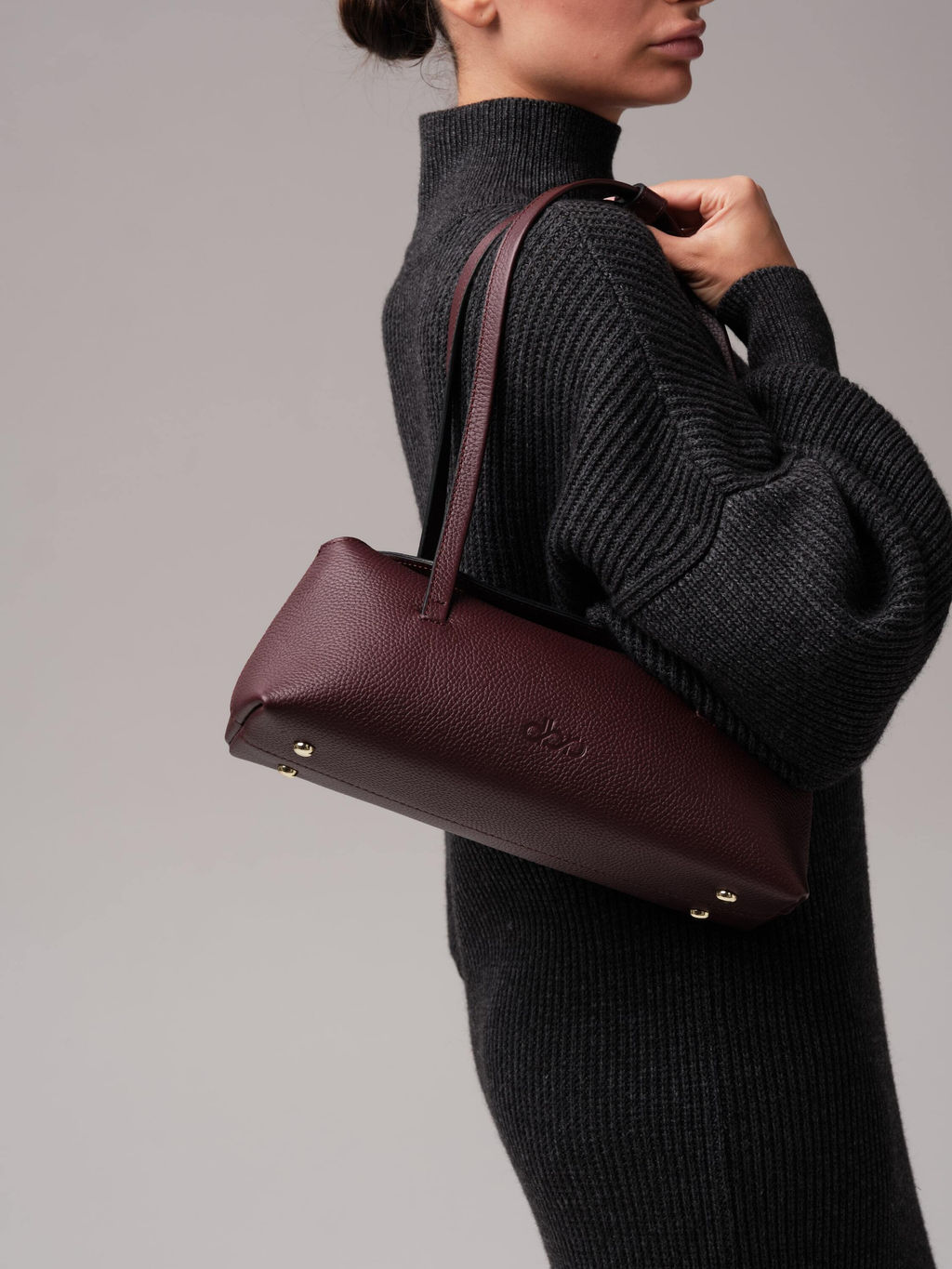 Кожаная сумка Raduy DBR 31127 зимняя вишня  фото 7