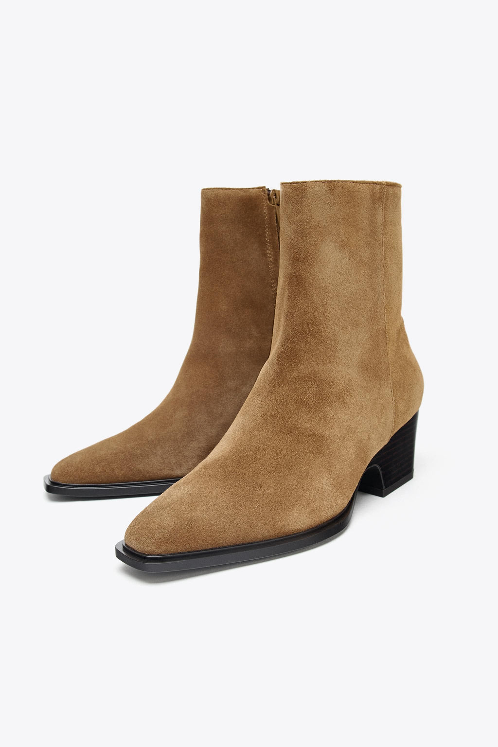 SPLIT SUEDE HEELED ANKLE BOOTS - Zara фото 2