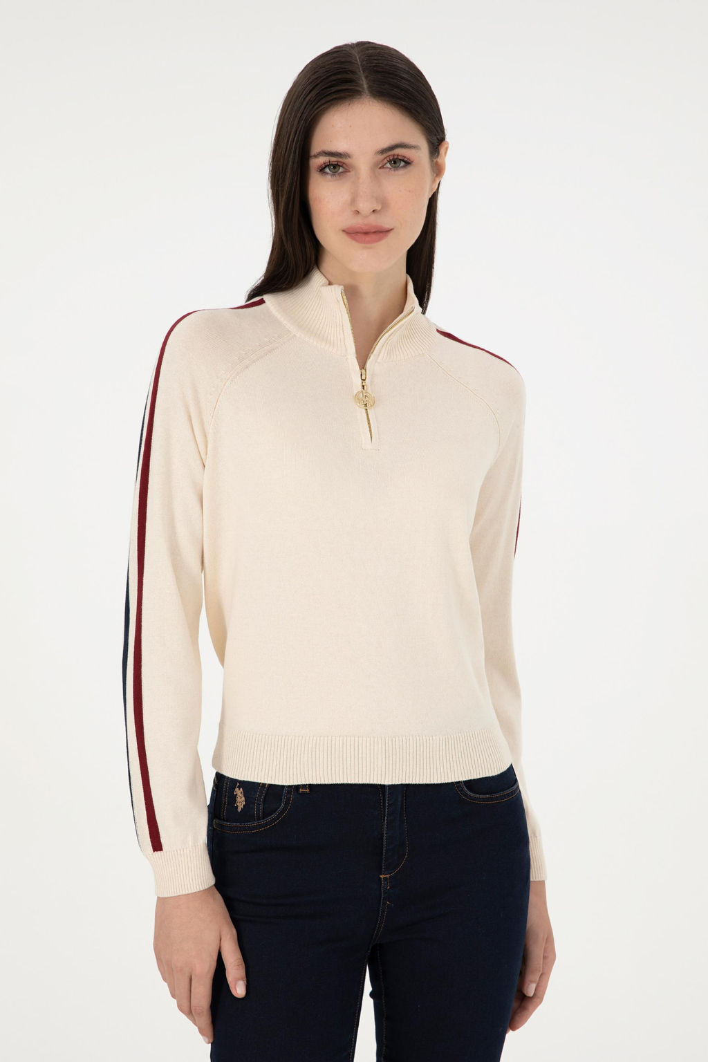 Женский кремовый свитер Неожиданная скидка в корзине - U.s. polo assn фото 10