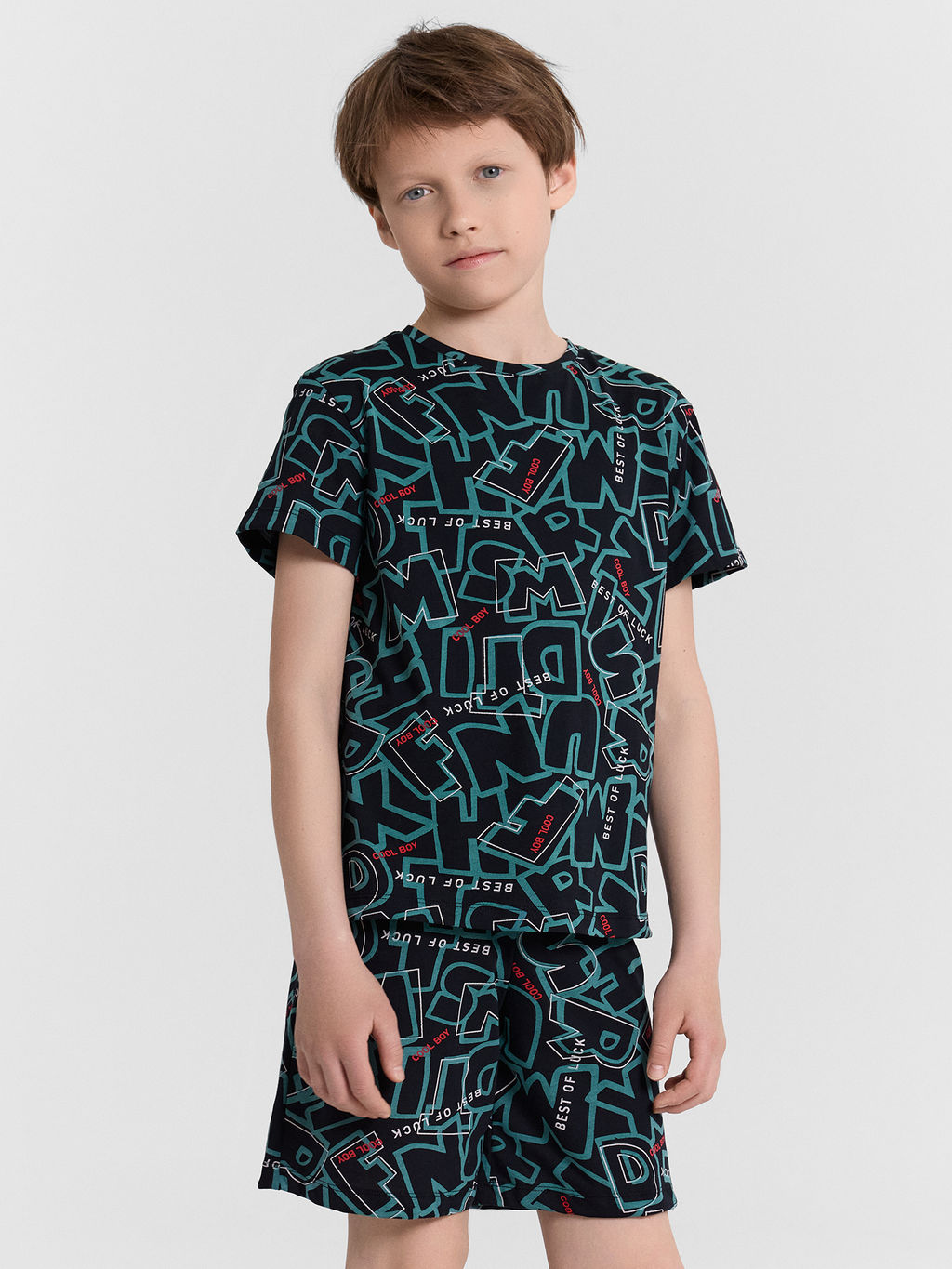 Комплект домашний для мальчиков черный с принтом - Mark formelle фото 3