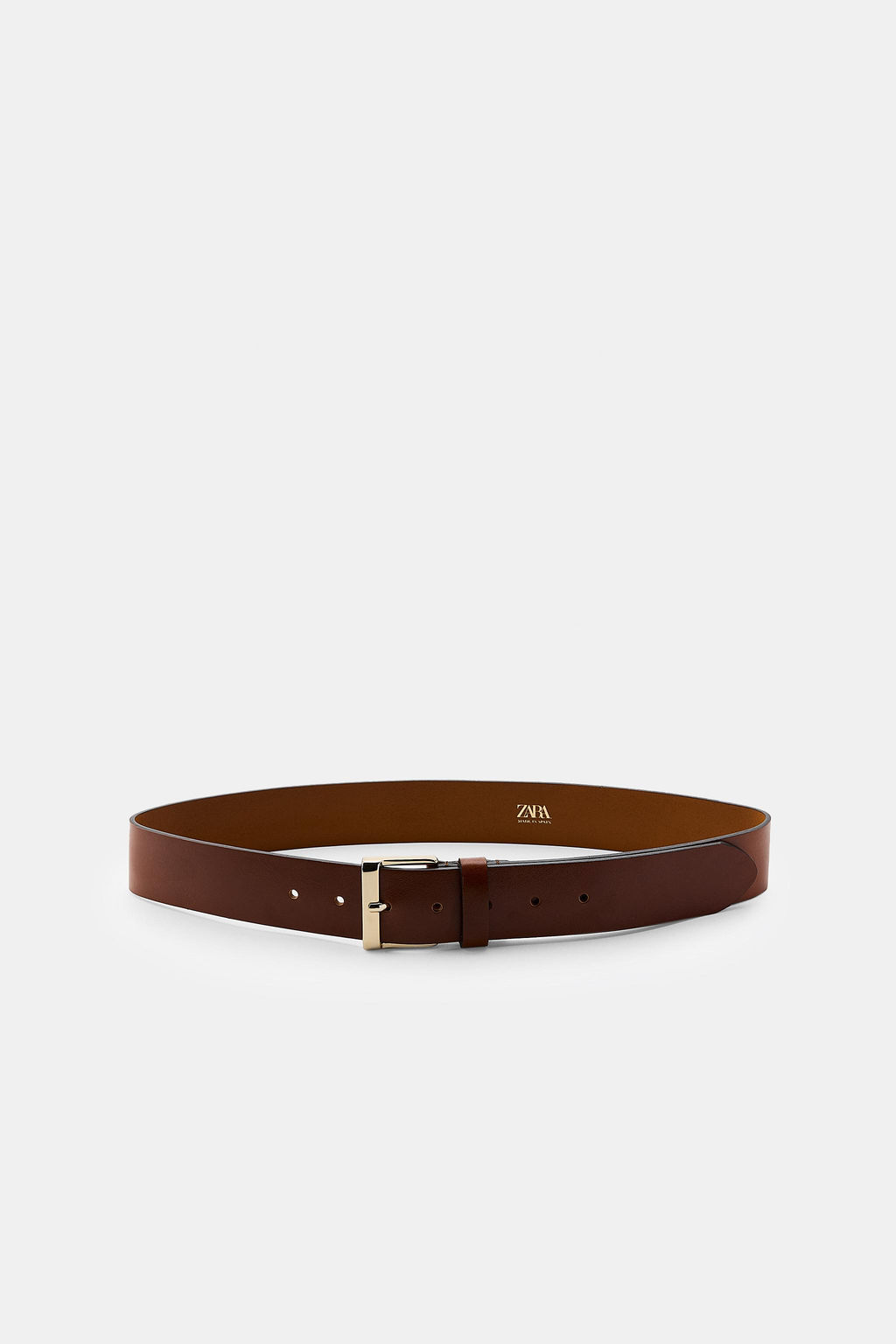 100% LEATHER BELT WITH SQUARE BUCKLE - Zara фото 2