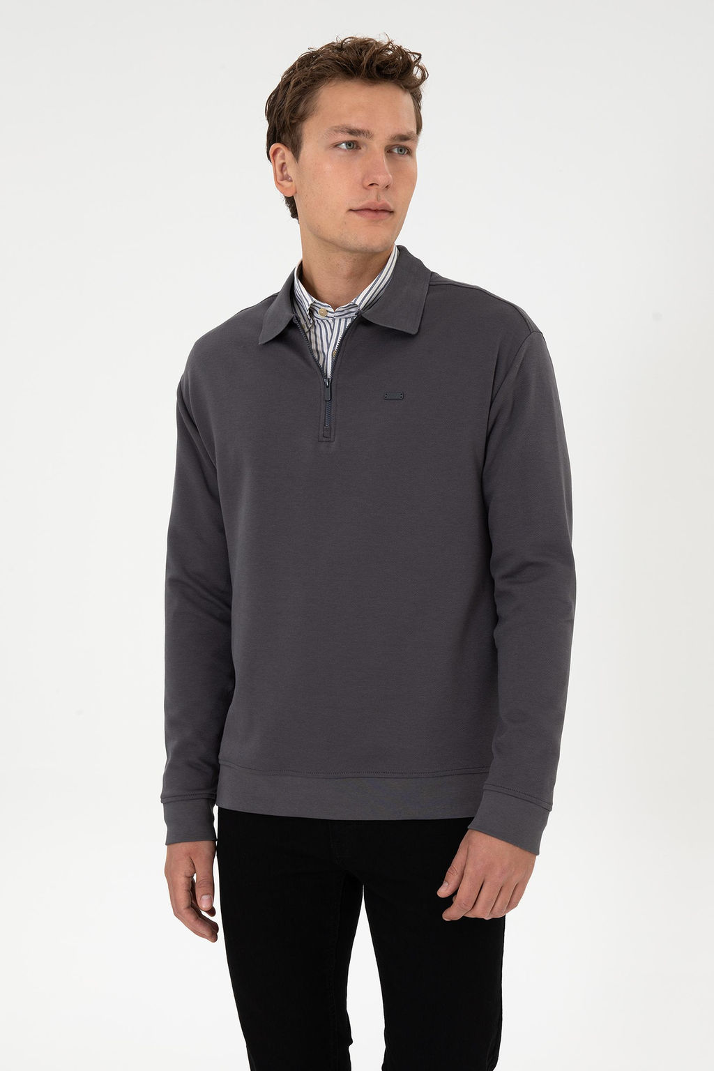 Erkek Gri Sweatshirt