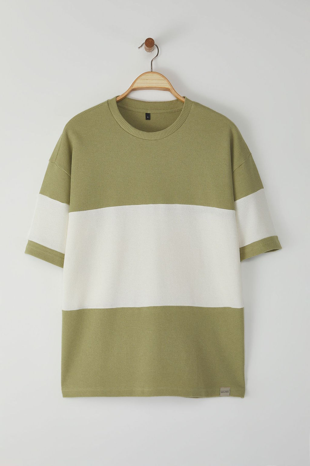 TRENDYOL MAN Mint Oversize/Genis Kesim Renk Bloklu Dokulu T-Shirt TMNSS25TS00065 - Trendyolmilla фото 5
