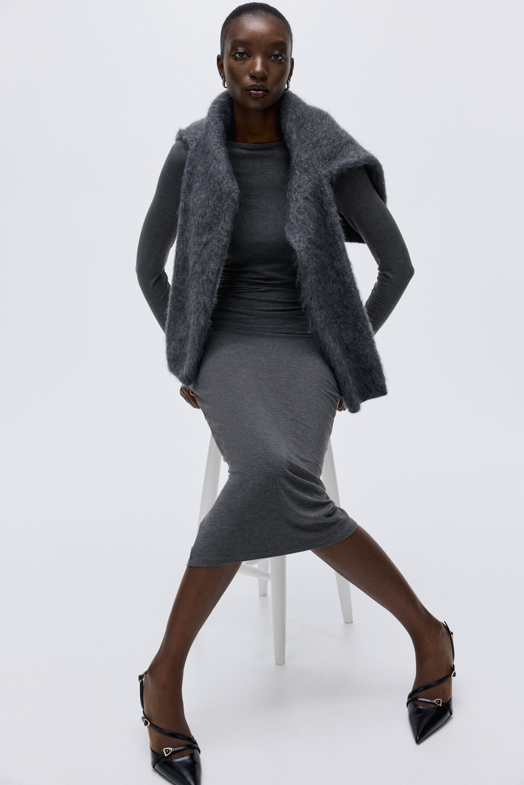 Vestido ajustado con dise?o drapeado - H&m фото 3