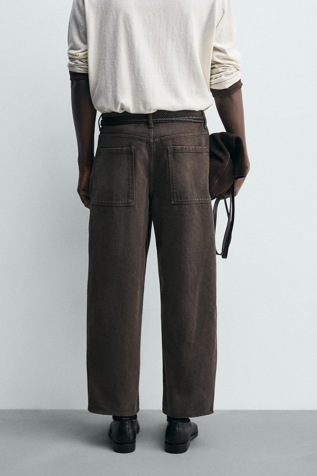 TAPERED WIDE-LEG JEANS - Zara фото 22