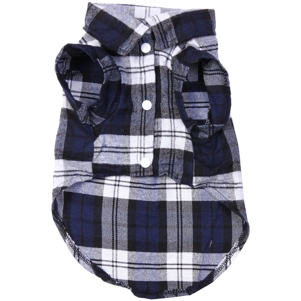 Кофта - рубашка фланелевая для мелких пород собак и кошек "BRO Style", цвет синий, р L