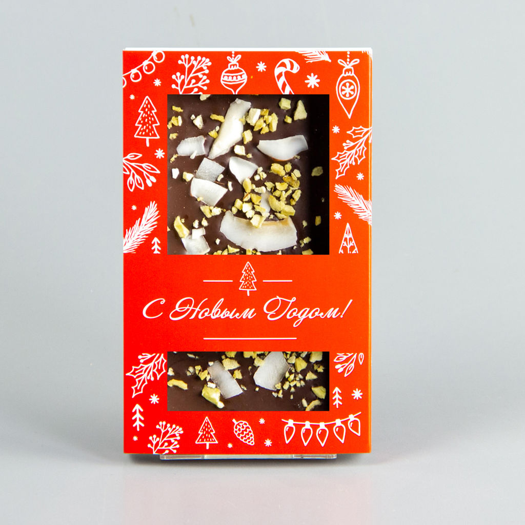 Тёмный шоколад с манго и кокосом, красная коробочка #8