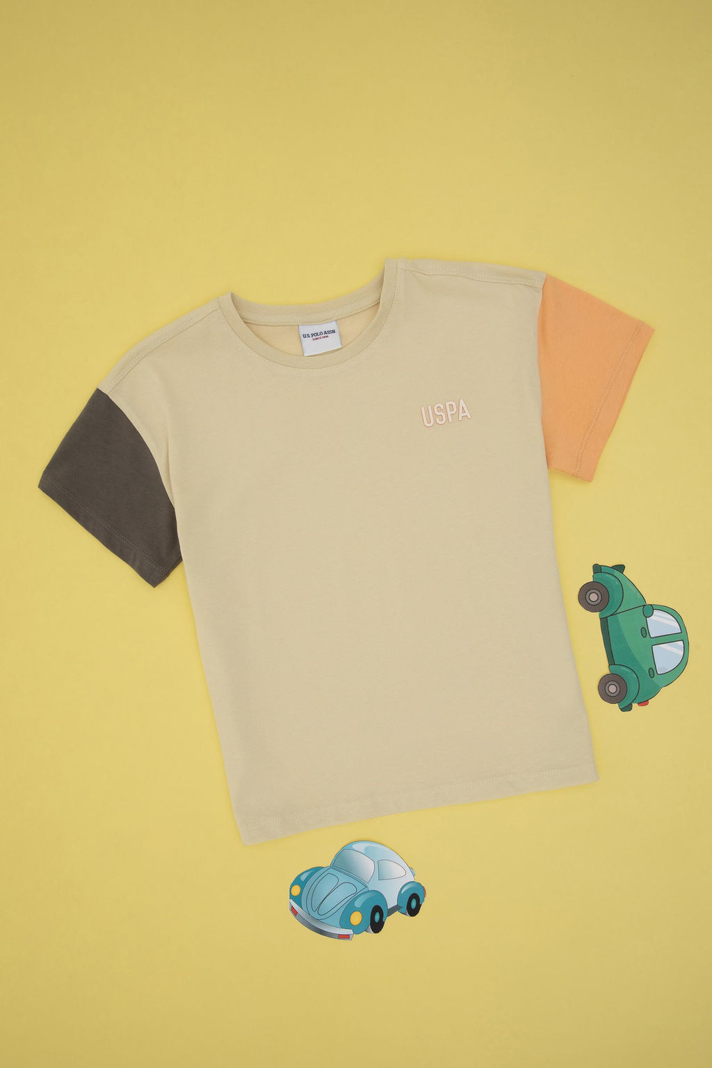 Erkek _ocuk A__k Haki Oversize Bisiklet Yaka Ti__rt Sepette S_rpriz _ndirim