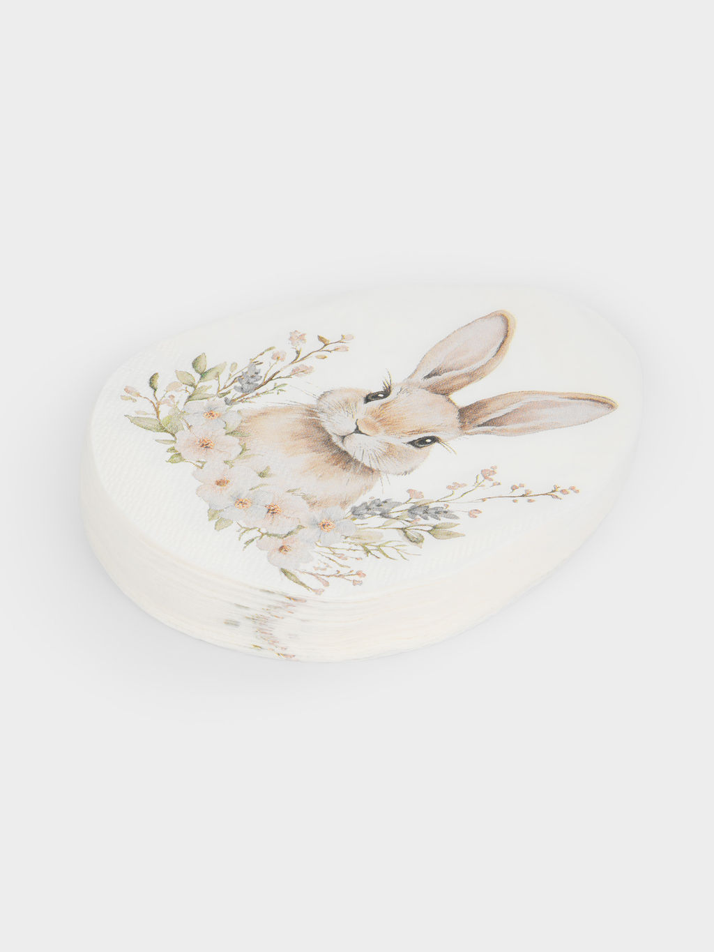 Салфетки бумажные, 33х23 см, 20 шт, бежевые, Яйцо, Кролик в цветах, Flower Rabbit - Anna lafarg фото 2