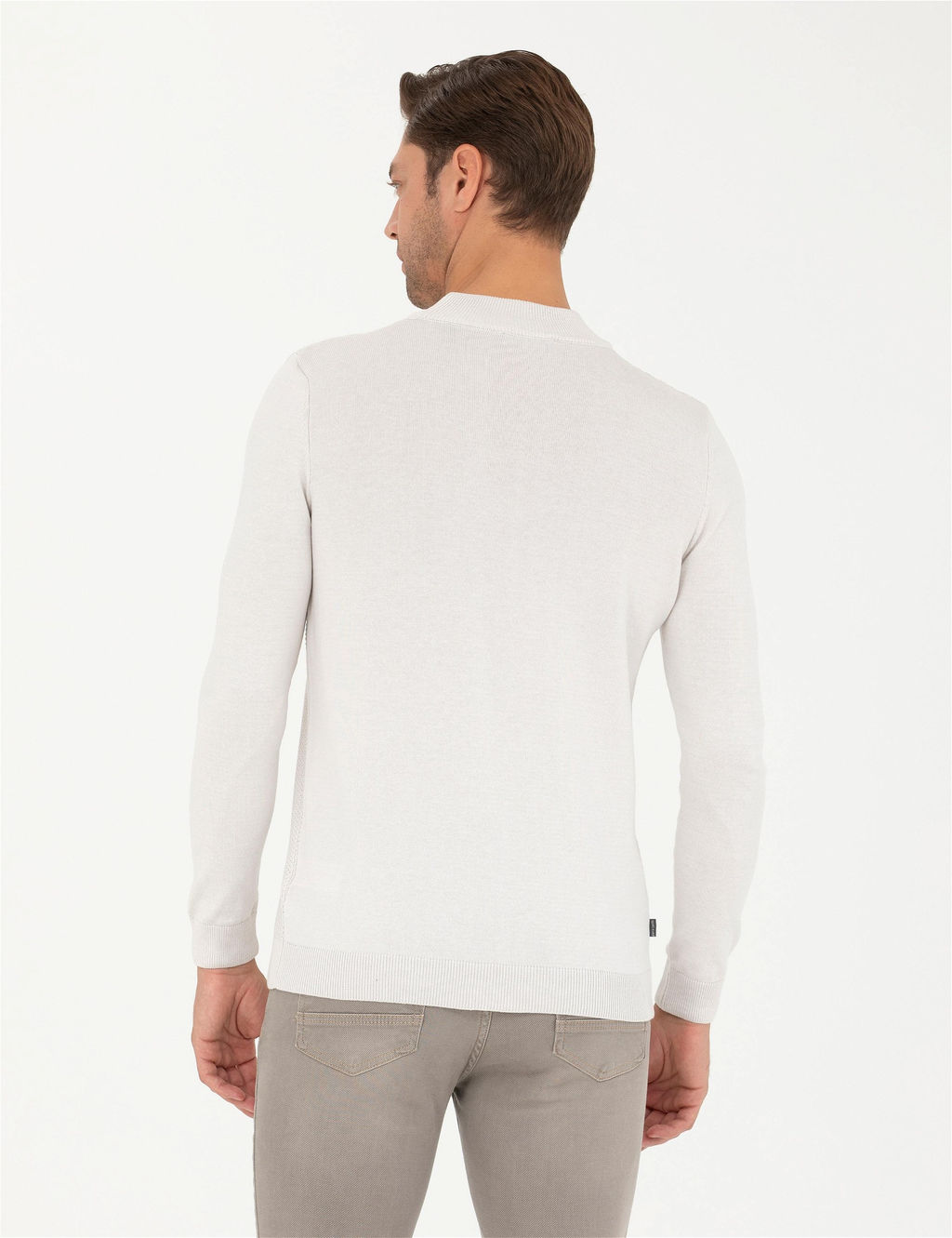 Ta_ Slim Fit Yar_m Bal_k__ Yaka Triko Kazak - Pierre cardin фото 5