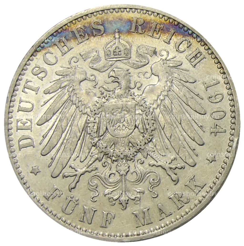 5 марок 1904 года E Германия (Саксония)