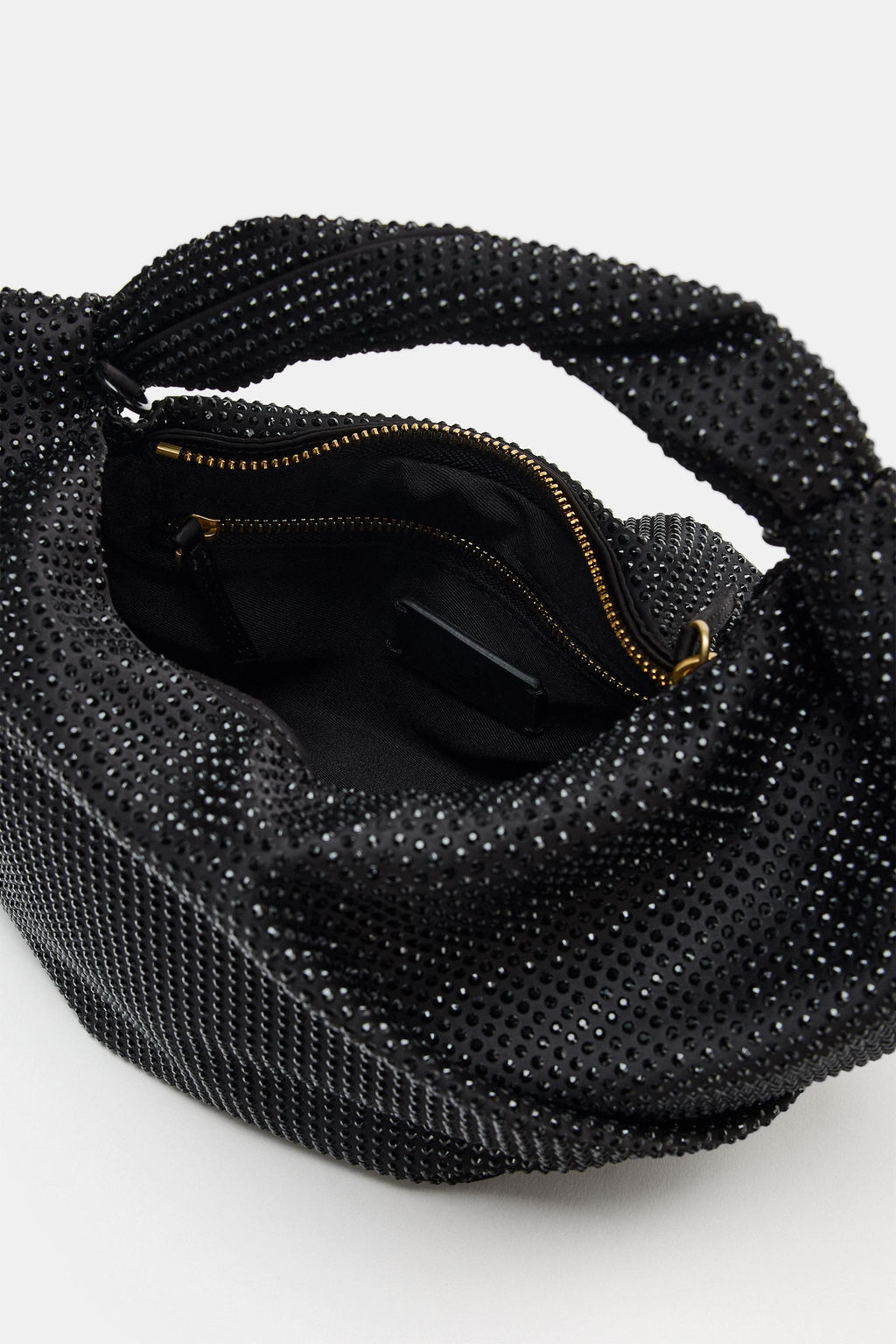 BOLSO DE MANO APLIQUES BRILLANTES / Negro - Zara фото 6