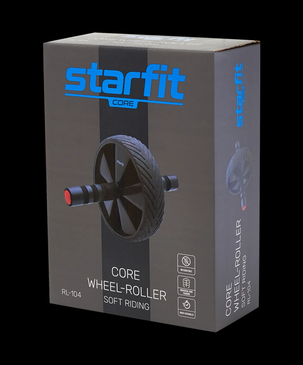 Ролик для пресса с мягким ходом STARFIT RL-104 черный/красный  фото 4