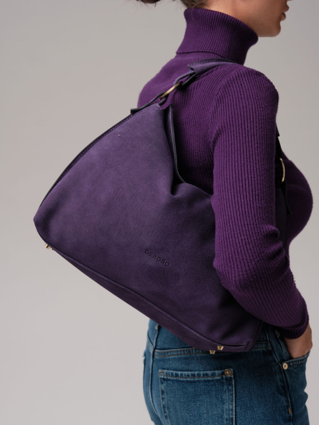 Замшевая сумка на плечо Deboro 30900 виноград