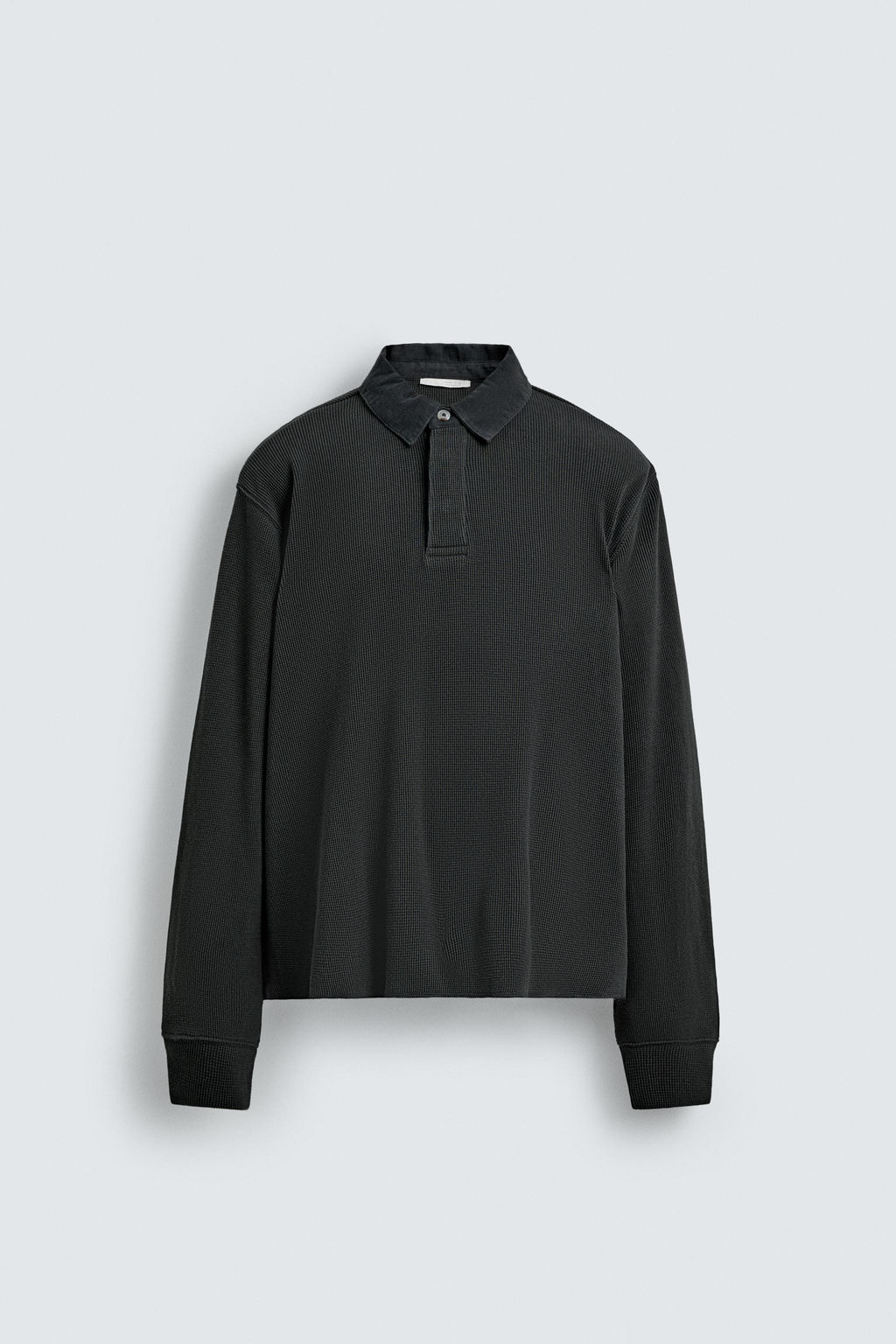 POLO ESTRUCTURA WAFFLE CUELLO COMBINADO / Gris antracita - Zara фото 7