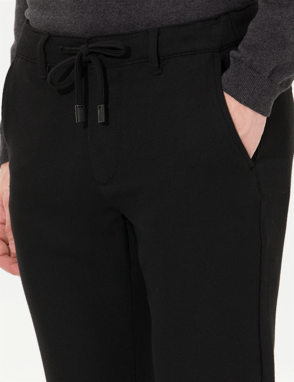 Siyah Slim Fit Kanvas Pantolon