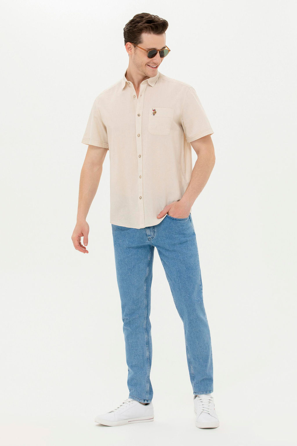 Мужская рубашка с коротким рукавом Stone Неожиданная скидка в корзине - U.s. polo assn фото 12
