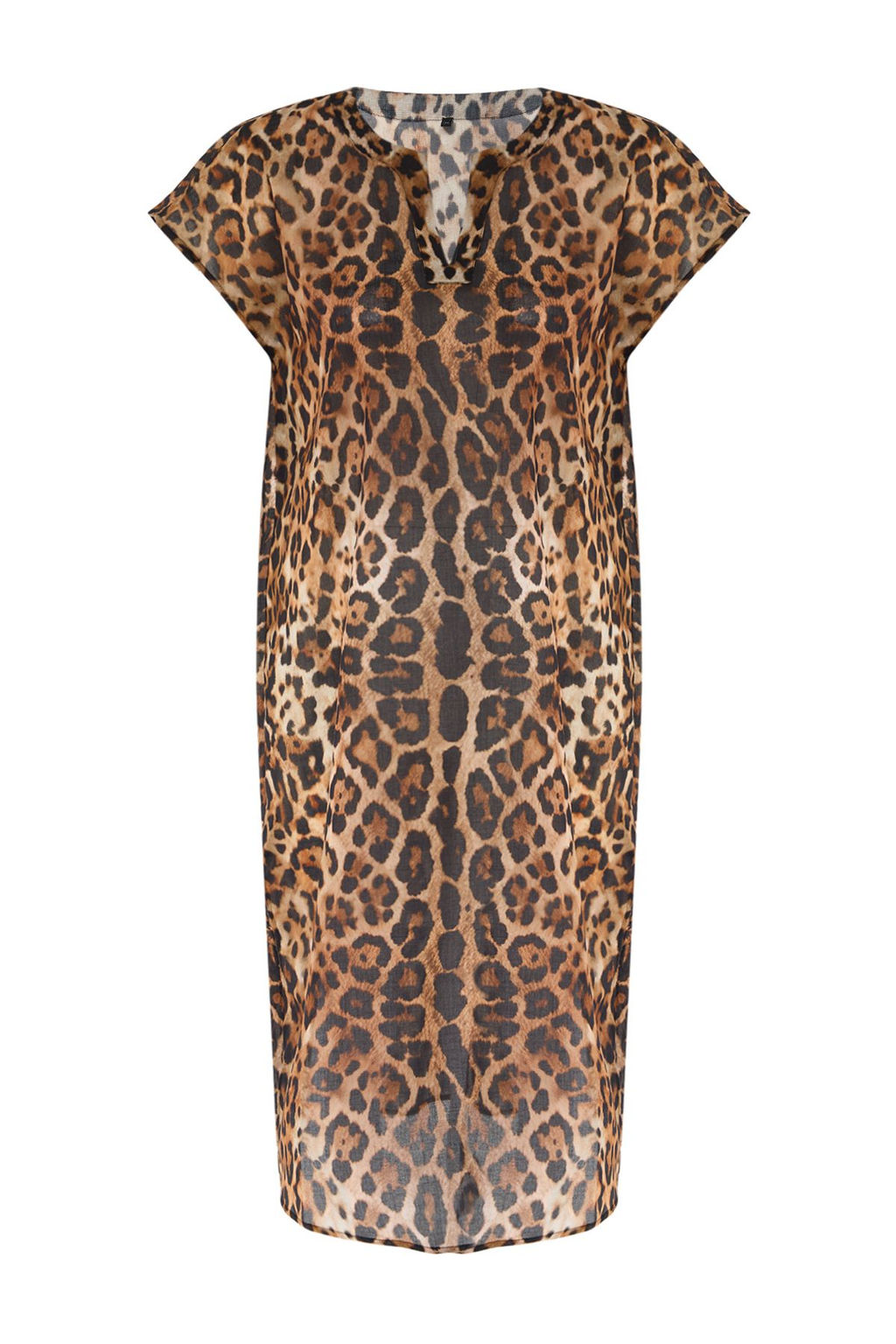 Leopar Desenli Dokuma %100 Pamuk Plaj Midi Elbise TBESS25EL00014 - Trendyolmilla фото 5