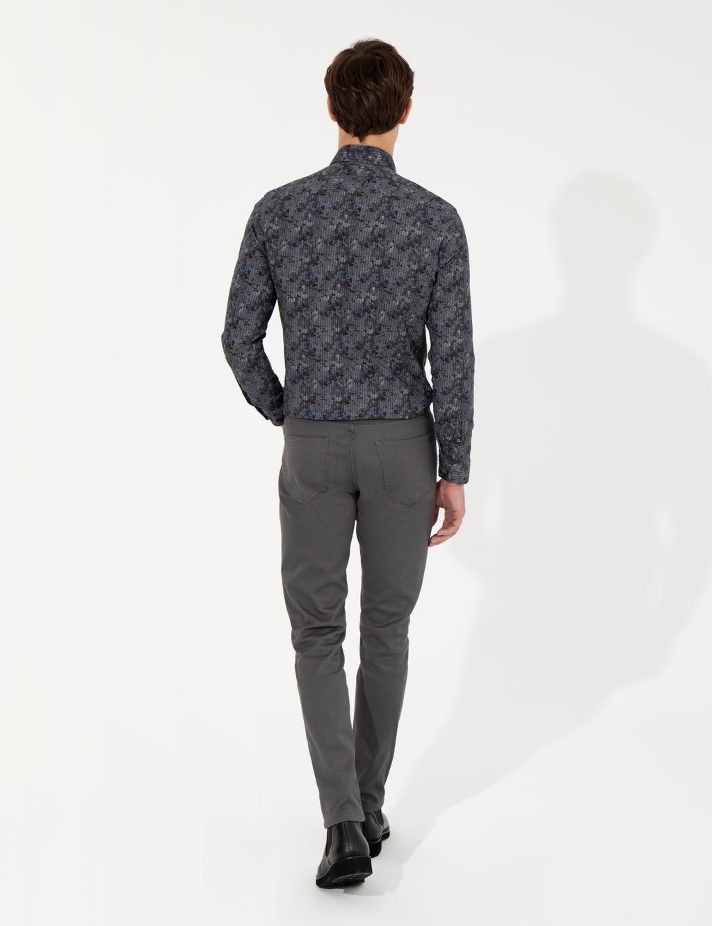 Koyu Gri Slim Fit Kanvas Pantolon