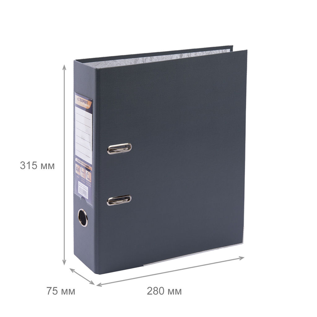 Expert Complete Регистратор PVC, мет.уг. 75 мм 10 шт. Premier A4 арочный механ. лён серый EC10222155