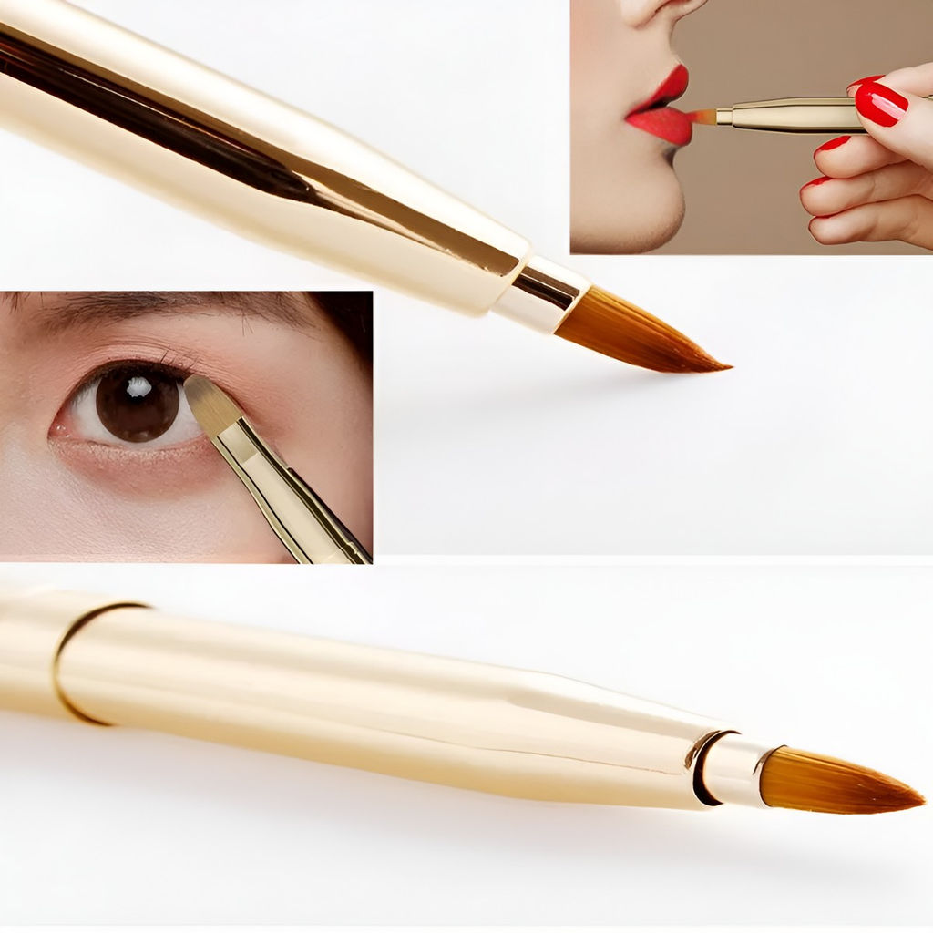 Nail Art Двусторонняя кисть для нанесения точечного макияжа губ, золотистый фото 9