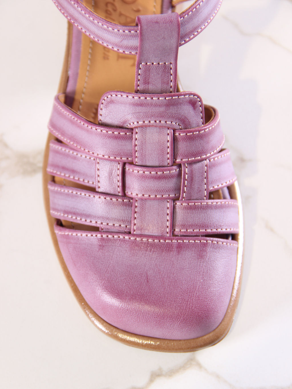 Босоножки 5035.23663bе.Вакса бордо+коричневый