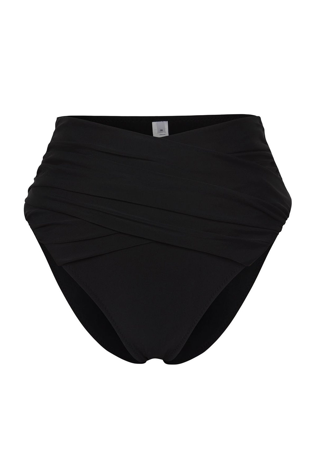 TRENDYOLMILLA Siyah Yuksek Bel Drapeli Regular Bikini Alt? TBESS25BA00001  фото 5