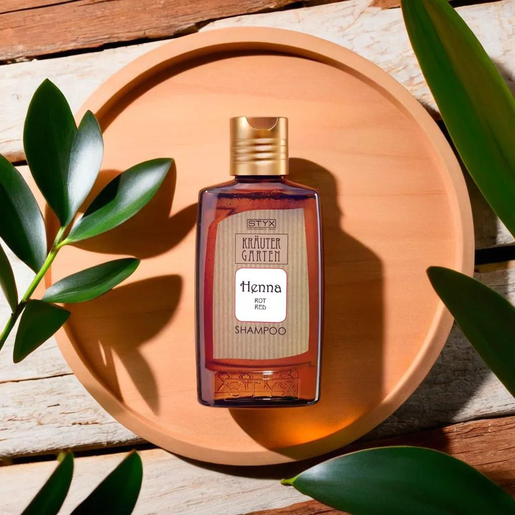 Укрепляющий шампунь ХЕННА КРАСНЫЙ для темных и теплых оттенков волос STYX, 200 мл  фото 2